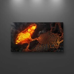 cuadro paisaje rio de lava muestra