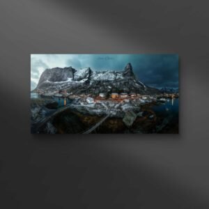 paisaje de montaña nevada muestra